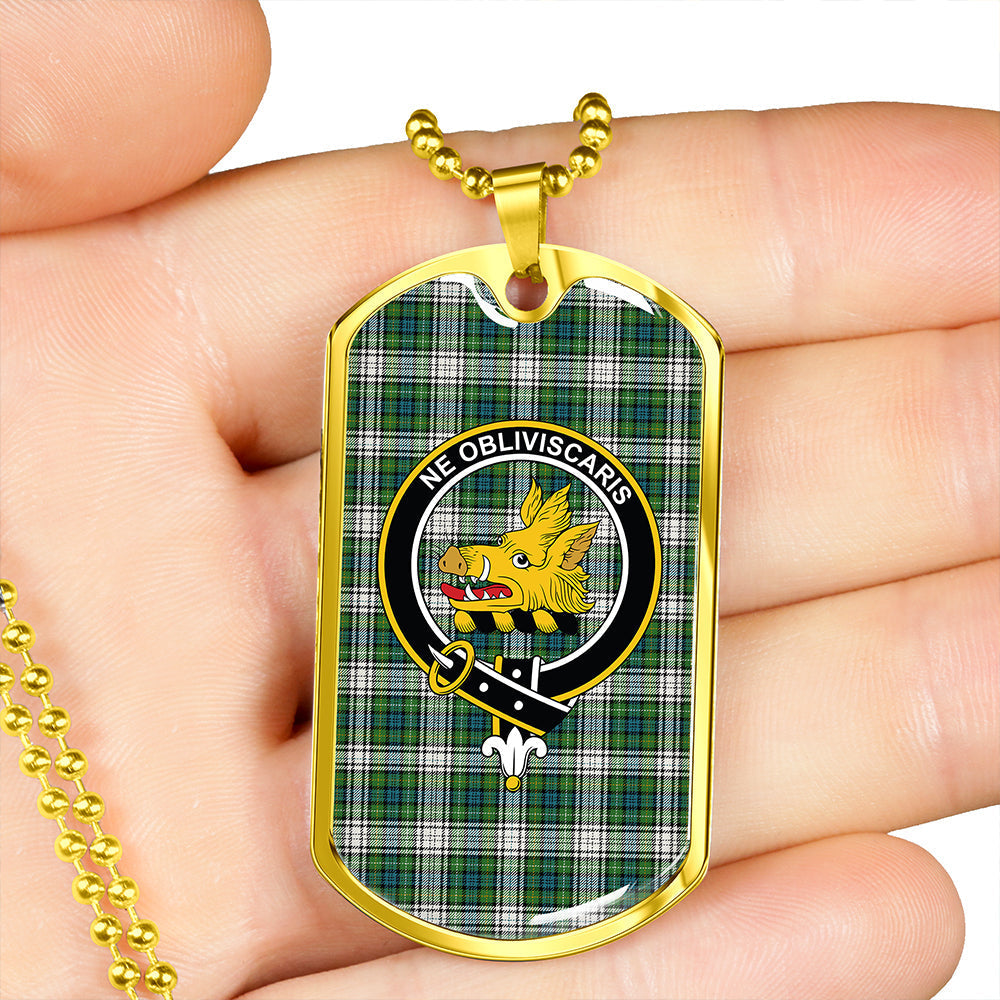 Campbell Dress Ancient 2 Clan Badge Classic Tartan Dog Tag Necklace