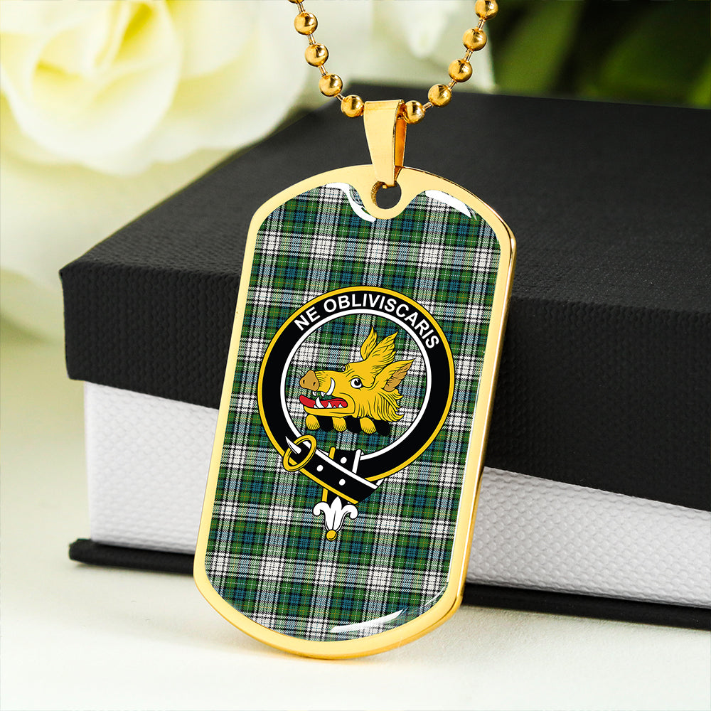 Campbell Dress Ancient 2 Clan Badge Classic Tartan Dog Tag Necklace