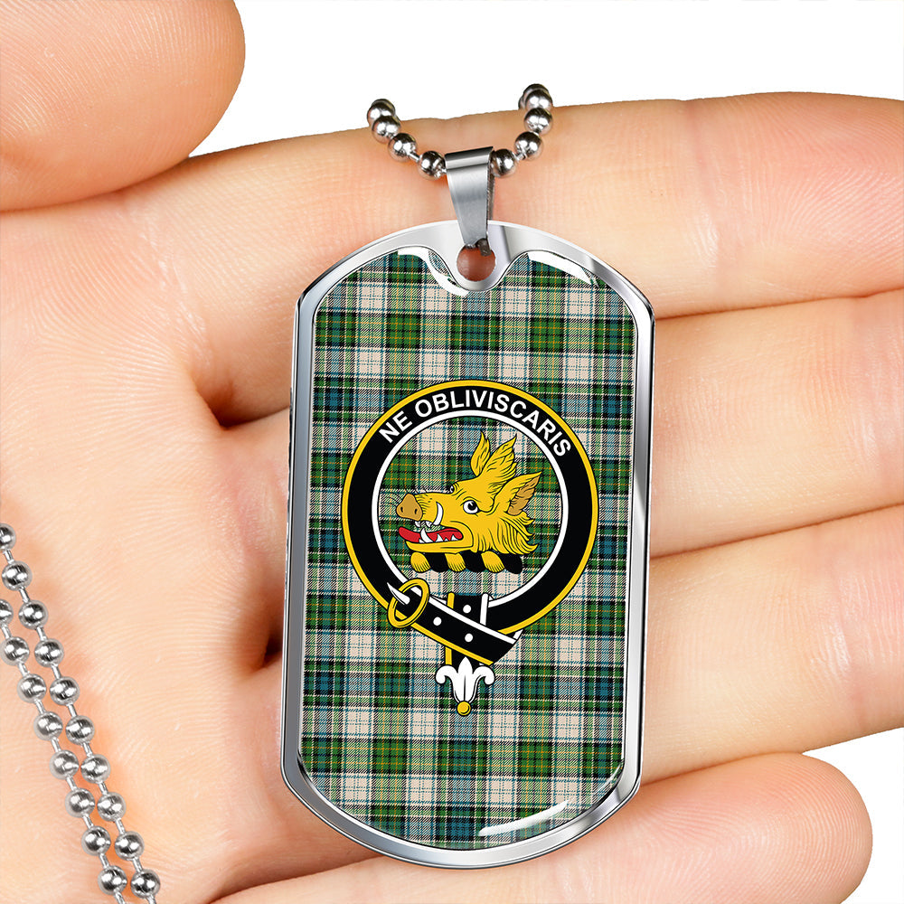Campbell Dress #2 Ancient 2 Clan Badge Classic Tartan Dog Tag Necklace