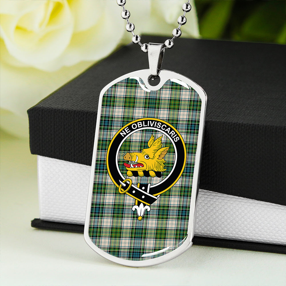 Campbell Dress #2 Ancient 2 Clan Badge Classic Tartan Dog Tag Necklace