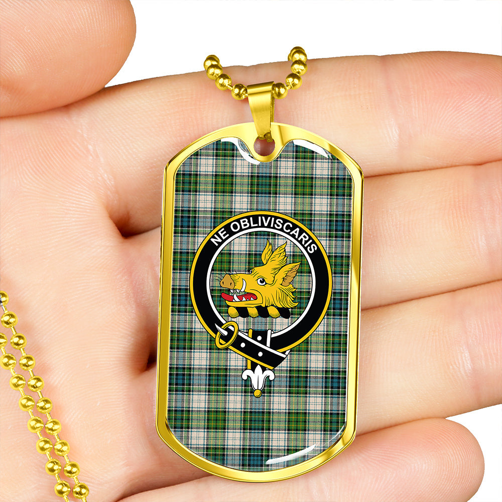 Campbell Dress #2 Ancient 2 Clan Badge Classic Tartan Dog Tag Necklace