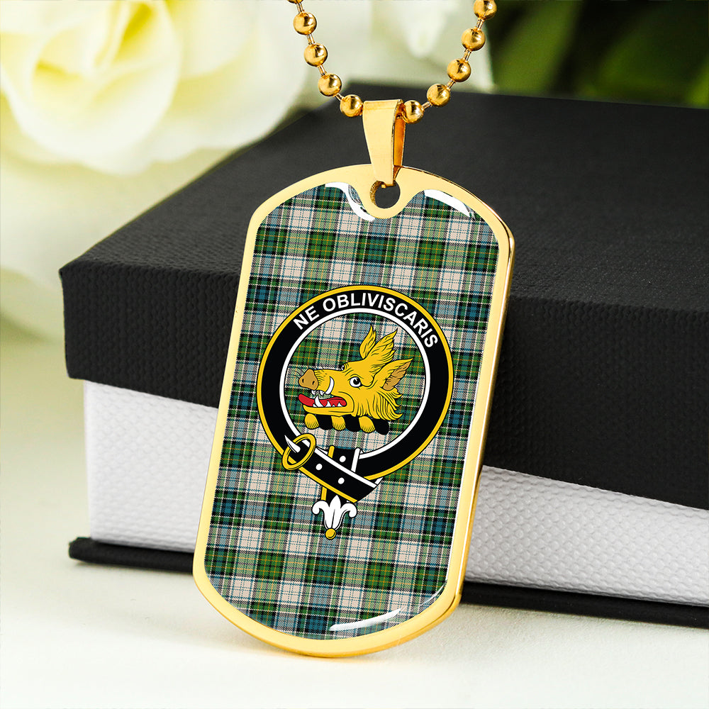 Campbell Dress #2 Ancient 2 Clan Badge Classic Tartan Dog Tag Necklace