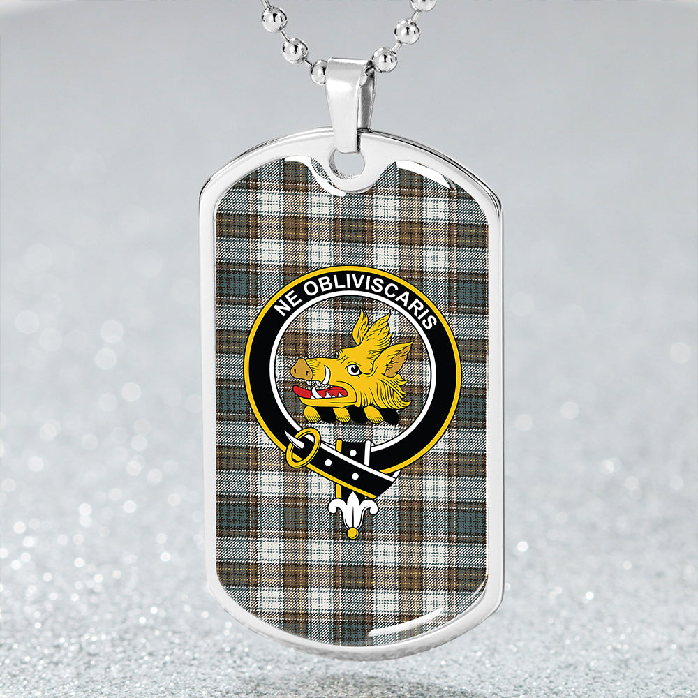 Campbell Dress #2 Weathered 2 Clan Badge Classic Tartan Dog Tag Necklace
