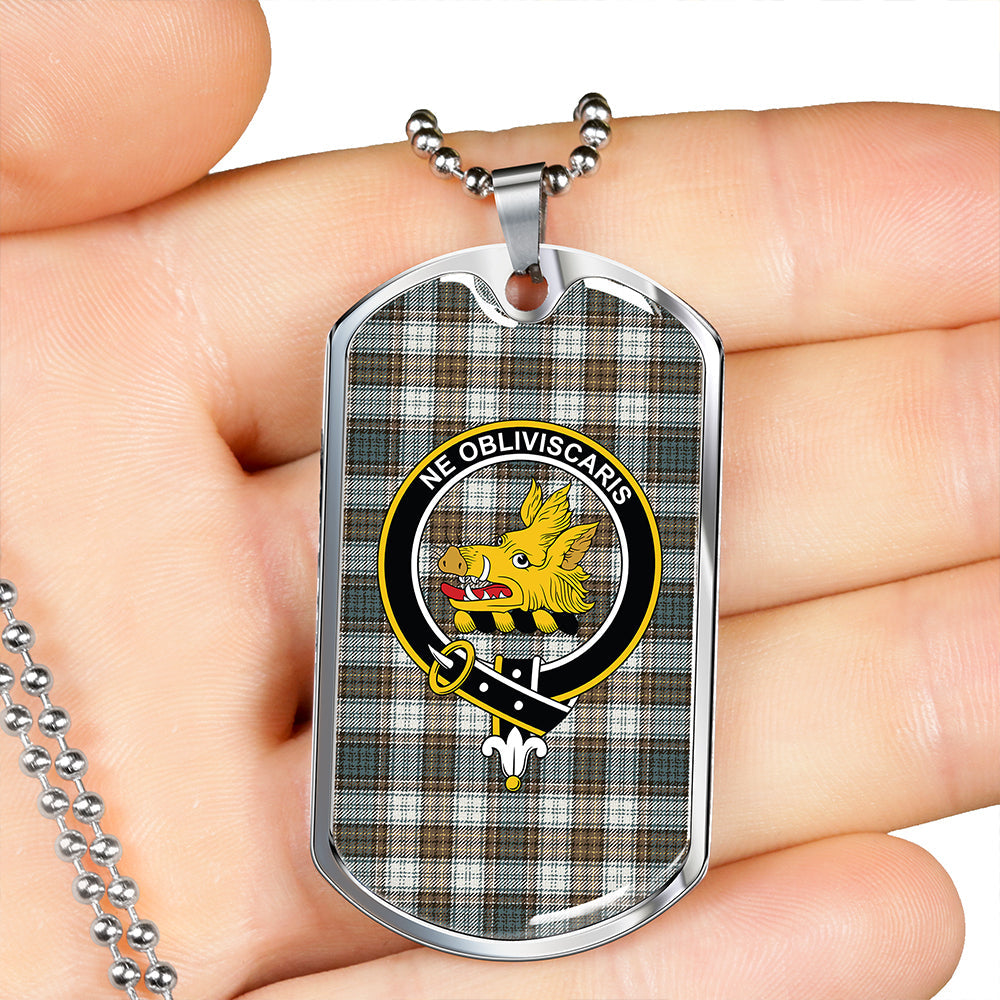 Campbell Dress #2 Weathered 2 Clan Badge Classic Tartan Dog Tag Necklace