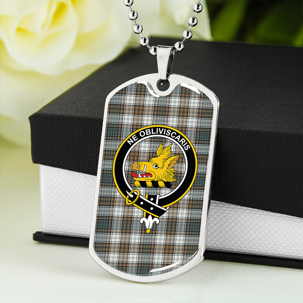Campbell Dress #2 Weathered 2 Clan Badge Classic Tartan Dog Tag Necklace