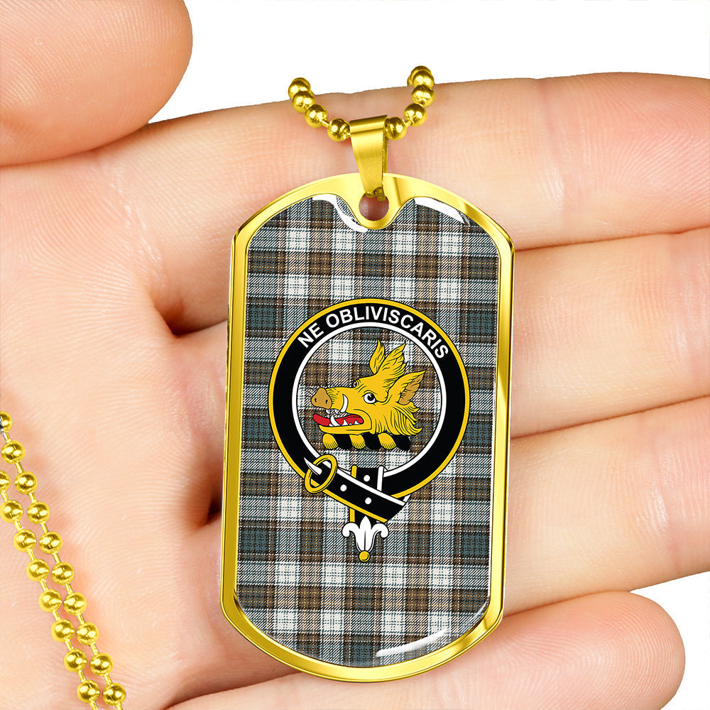 Campbell Dress #2 Weathered 2 Clan Badge Classic Tartan Dog Tag Necklace