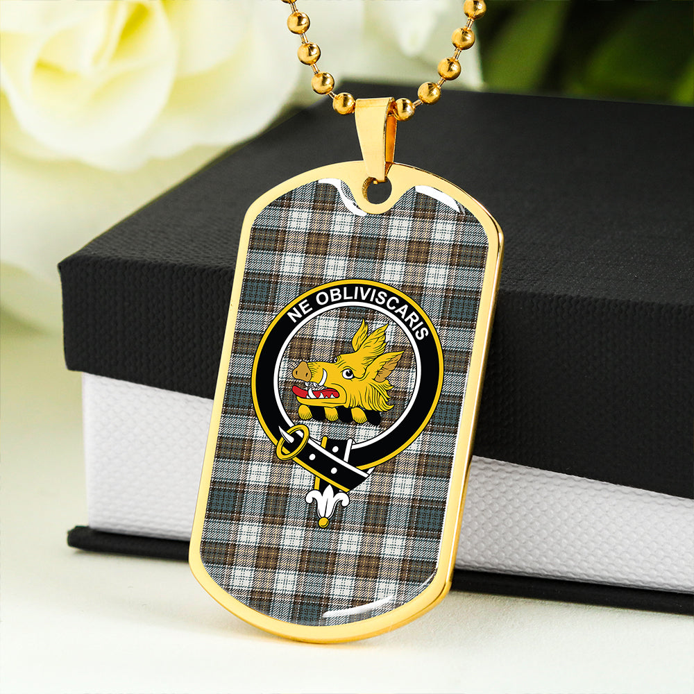 Campbell Dress #2 Weathered 2 Clan Badge Classic Tartan Dog Tag Necklace