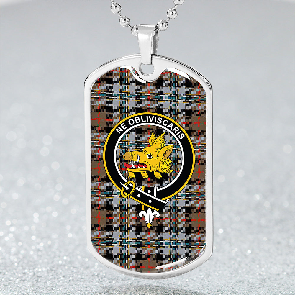 Campbell Hunting Ancient 2 Clan Badge Classic Tartan Dog Tag Necklace