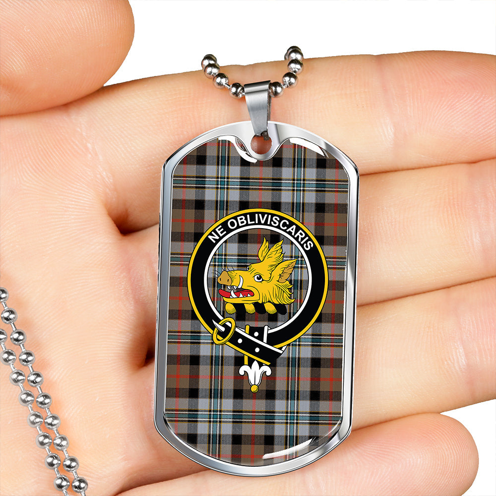 Campbell Hunting Ancient 2 Clan Badge Classic Tartan Dog Tag Necklace