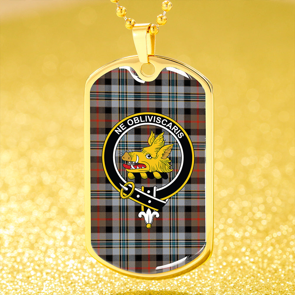 Campbell Hunting Ancient 2 Clan Badge Classic Tartan Dog Tag Necklace