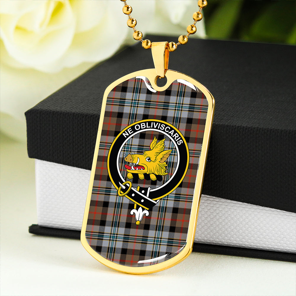 Campbell Hunting Ancient 2 Clan Badge Classic Tartan Dog Tag Necklace