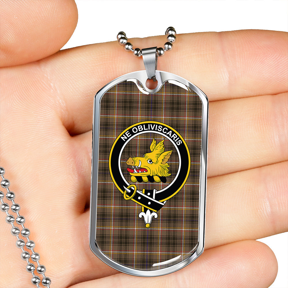 Campbell Marquis of Lorne Weathered 2 Clan Badge Classic Tartan Dog Tag Necklace