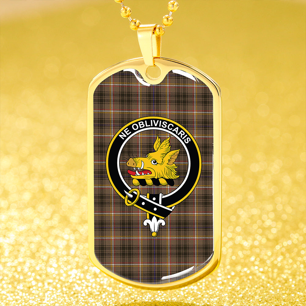 Campbell Marquis of Lorne Weathered 2 Clan Badge Classic Tartan Dog Tag Necklace