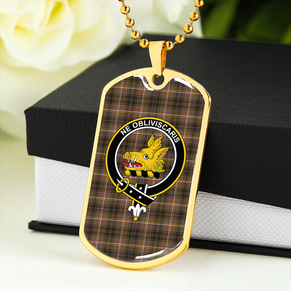 Campbell Marquis of Lorne Weathered 2 Clan Badge Classic Tartan Dog Tag Necklace