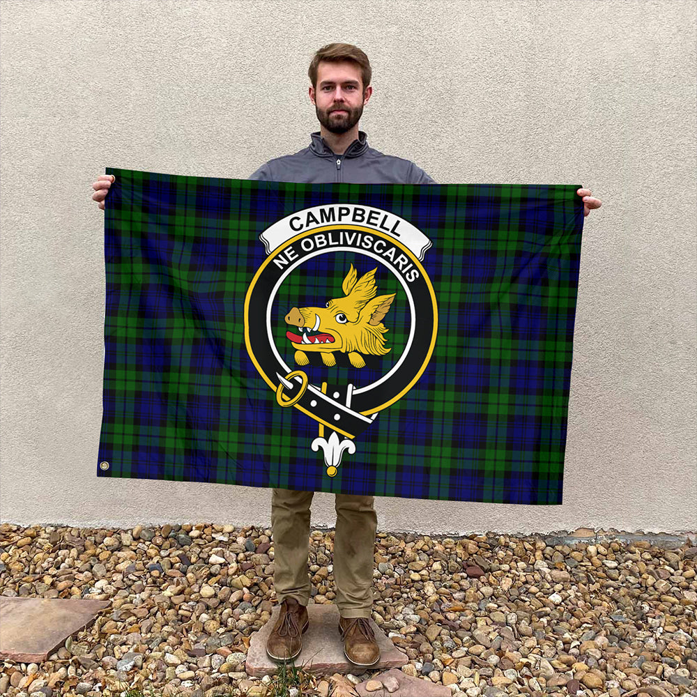 Campbell Modern Tartan Classic Crest House Flag