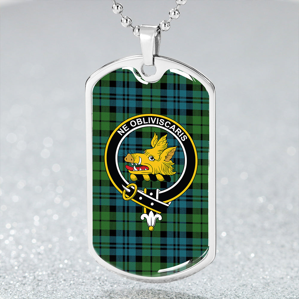 Campbell The 42nd Ancient Clan Badge Classic Tartan Dog Tag Necklace