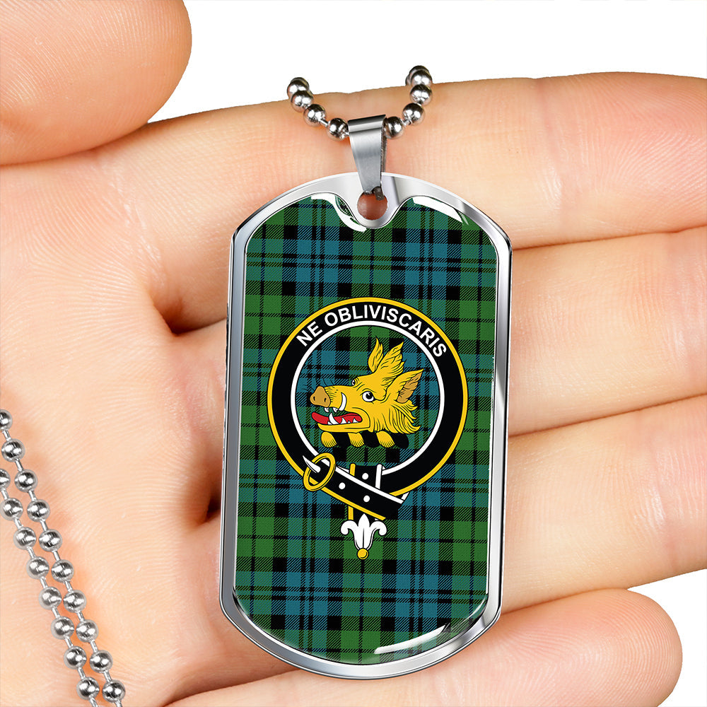 Campbell The 42nd Ancient Clan Badge Classic Tartan Dog Tag Necklace