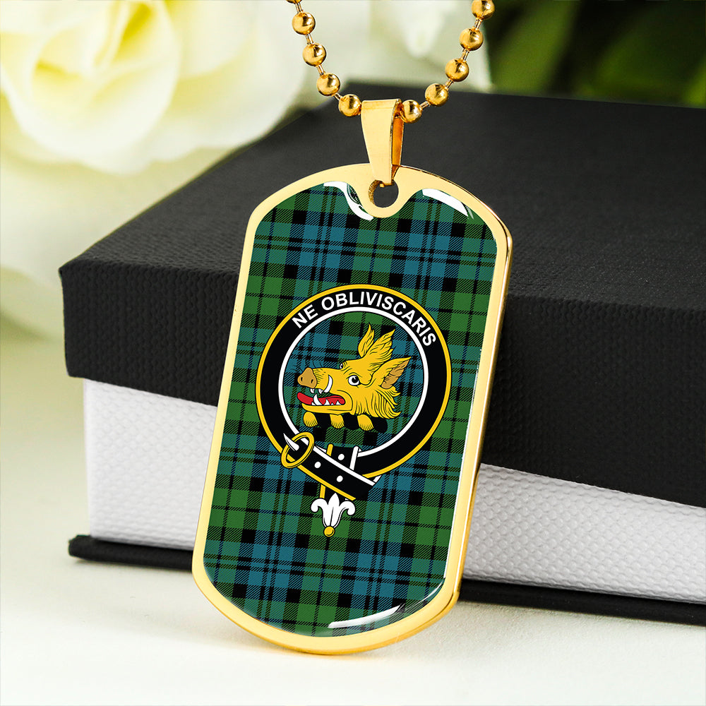 Campbell The 42nd Ancient Clan Badge Classic Tartan Dog Tag Necklace
