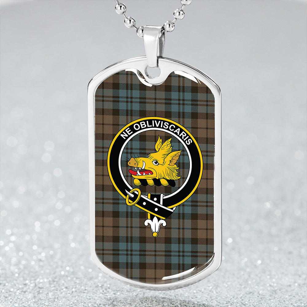Campbell The 42nd Weathered Clan Badge Classic Tartan Dog Tag Necklace