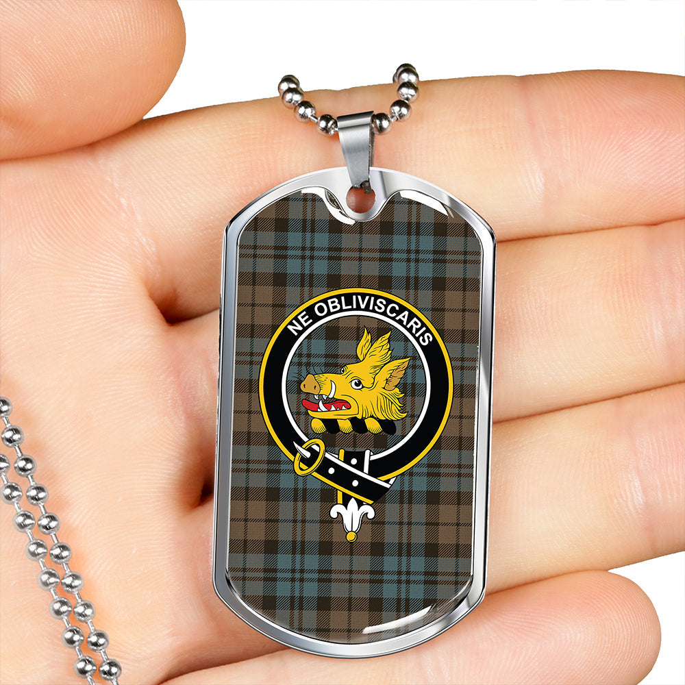 Campbell The 42nd Weathered Clan Badge Classic Tartan Dog Tag Necklace