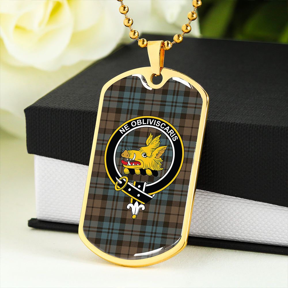 Campbell The 42nd Weathered Clan Badge Classic Tartan Dog Tag Necklace