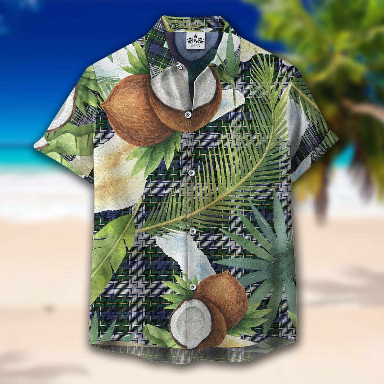 Scottish Tartan Campbell of Lochnell Dress Clan Hawaiian Shirt Hibiscus - Tropical Garden Style