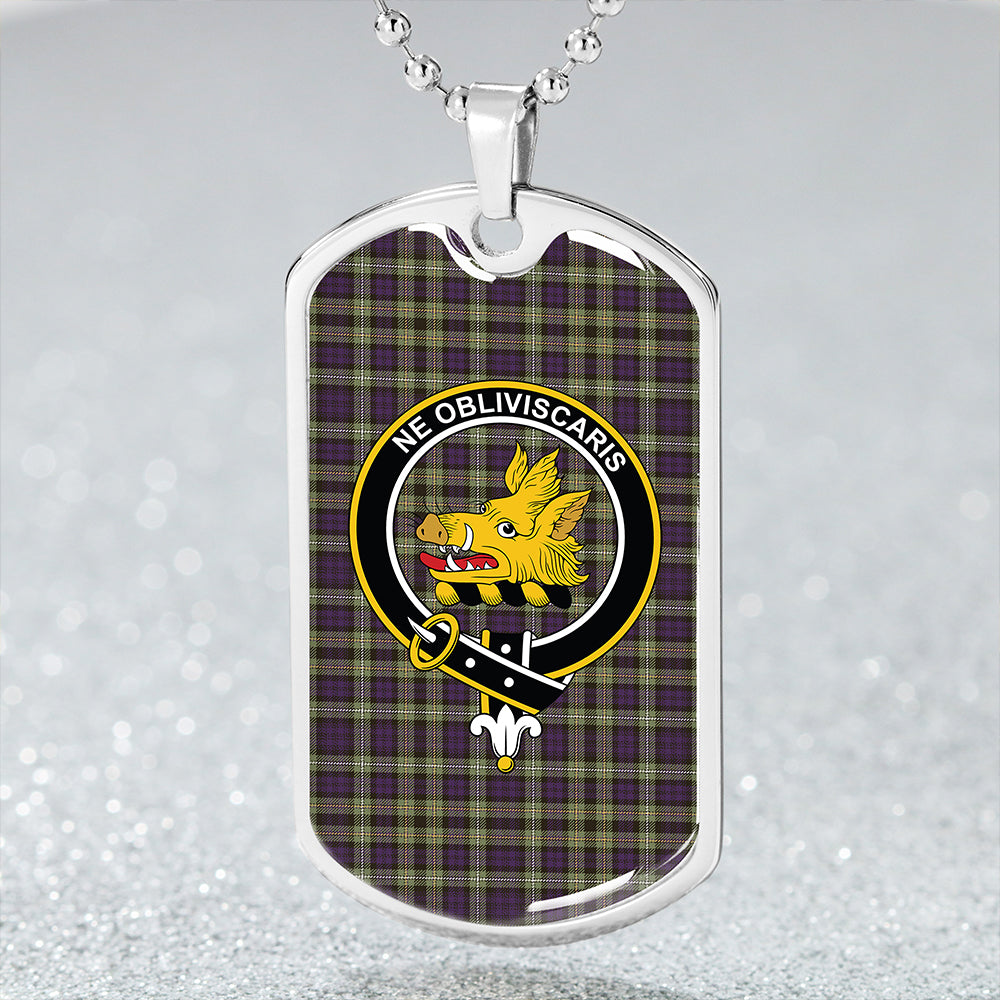 Campbell of Argyll 1815 Weathered 2 Clan Badge Classic Tartan Dog Tag Necklace