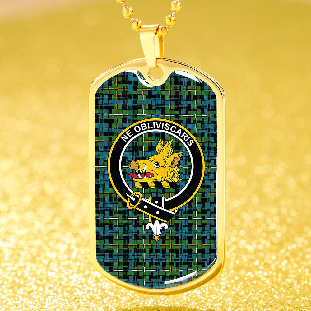 Campbell of Argyll Ancient 2 Clan Badge Classic Tartan Dog Tag Necklace