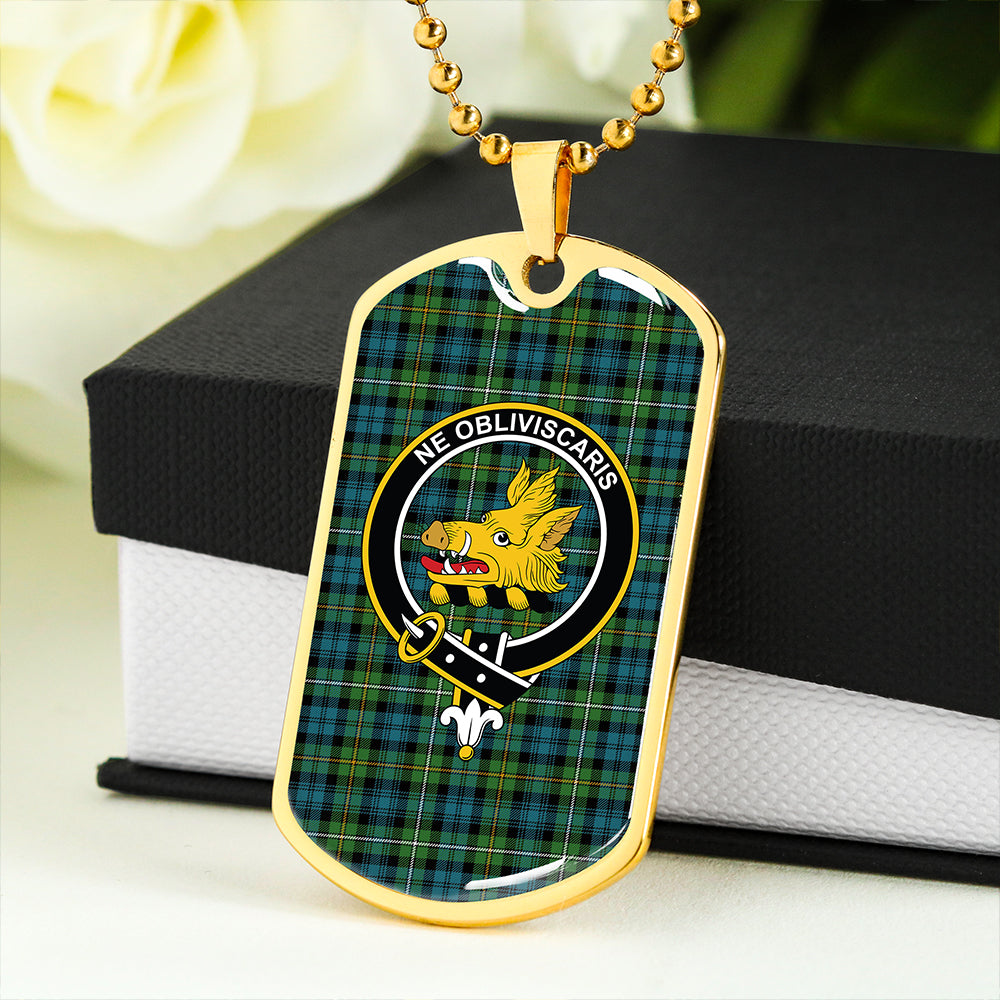 Campbell of Argyll Ancient 2 Clan Badge Classic Tartan Dog Tag Necklace
