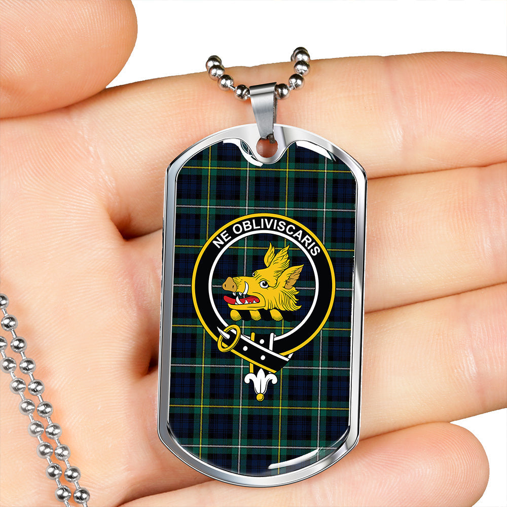 Campbell of Argyll Modern 2 Clan Badge Classic Tartan Dog Tag Necklace