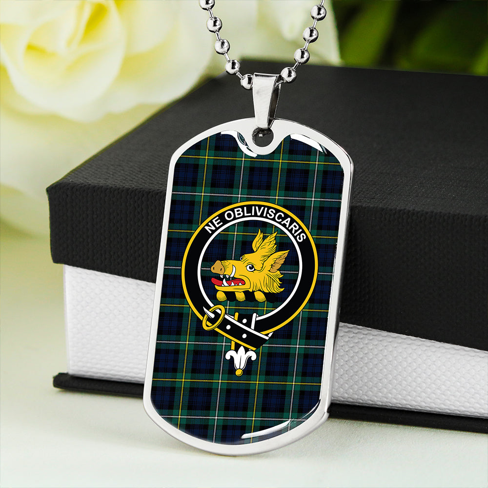 Campbell of Argyll Modern 2 Clan Badge Classic Tartan Dog Tag Necklace