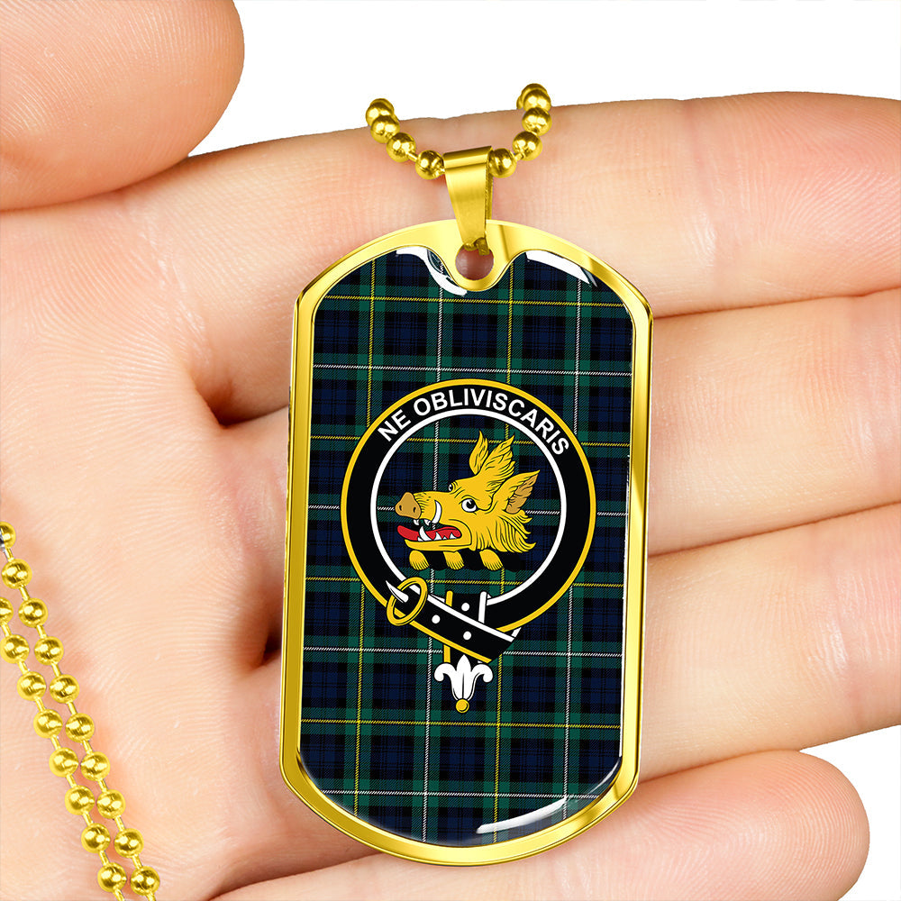 Campbell of Argyll Modern 2 Clan Badge Classic Tartan Dog Tag Necklace