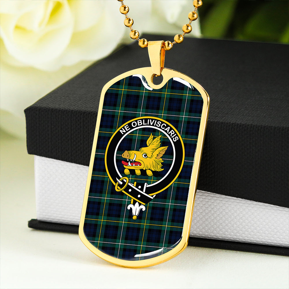 Campbell of Argyll Modern 2 Clan Badge Classic Tartan Dog Tag Necklace