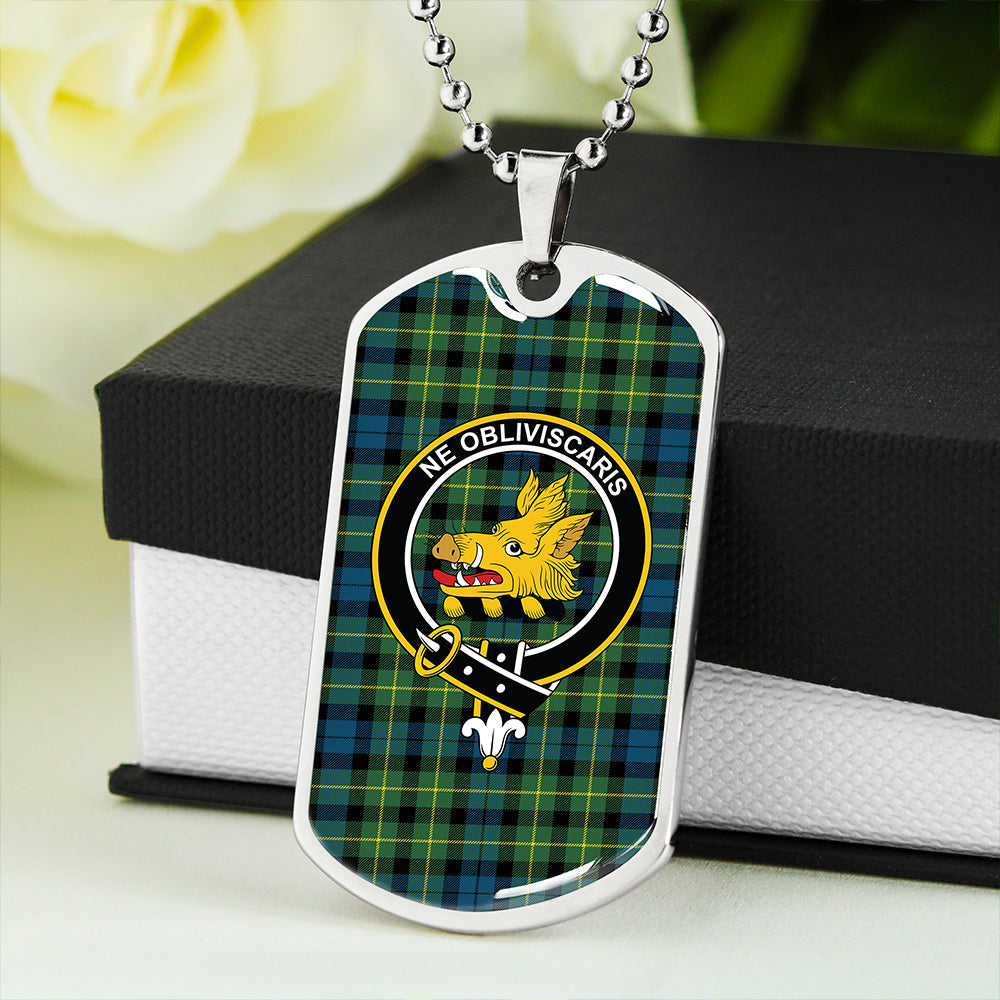 Campbell of Breadalbane 1819 Modern 2 Clan Badge Classic Tartan Dog Tag Necklace