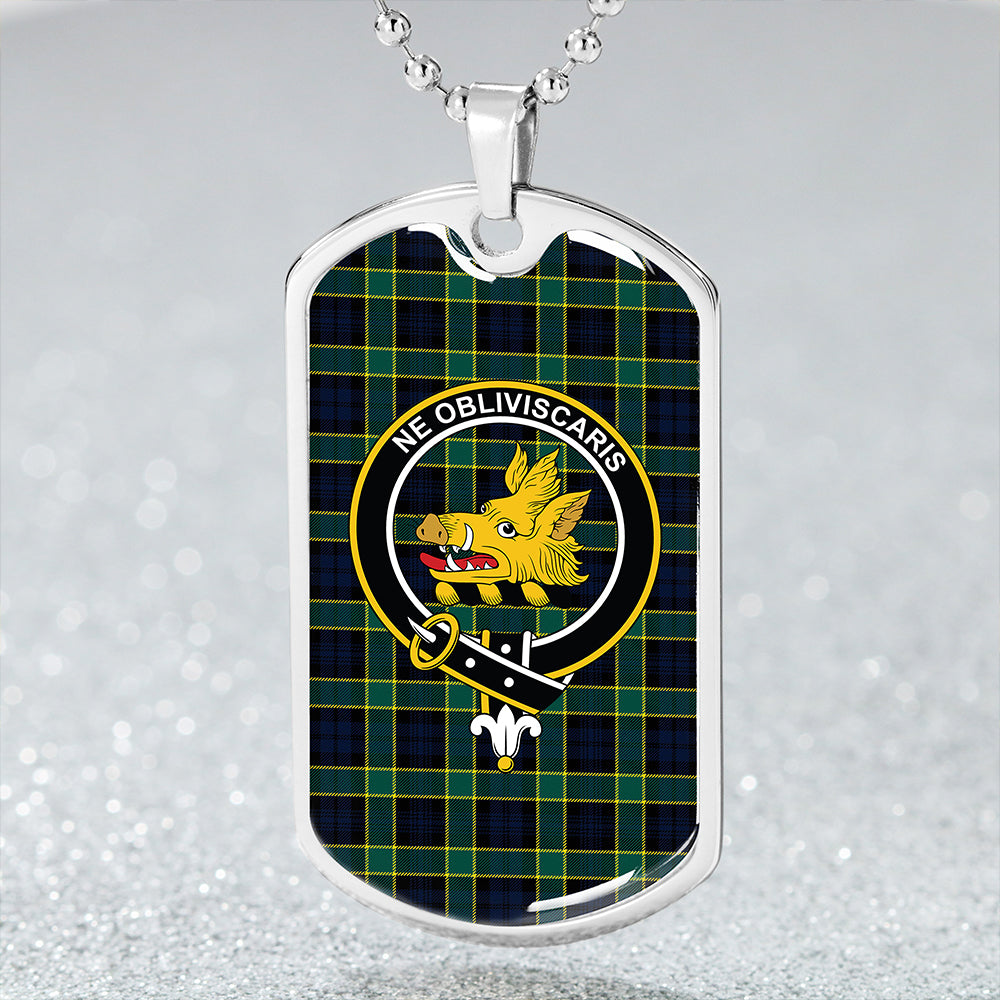 Campbell of Breadalbane Modern 2 Clan Badge Classic Tartan Dog Tag Necklace