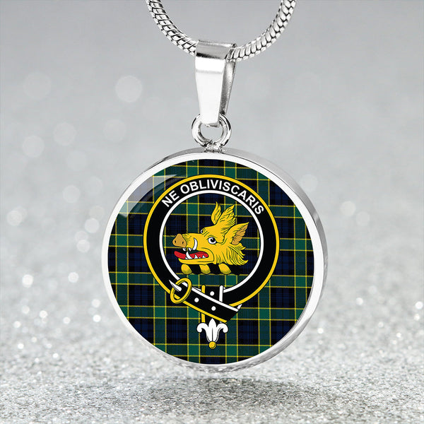 Scottish Tartan Campbell of Breadalbane Modern 2 Clan Circle Necklace Classic Style