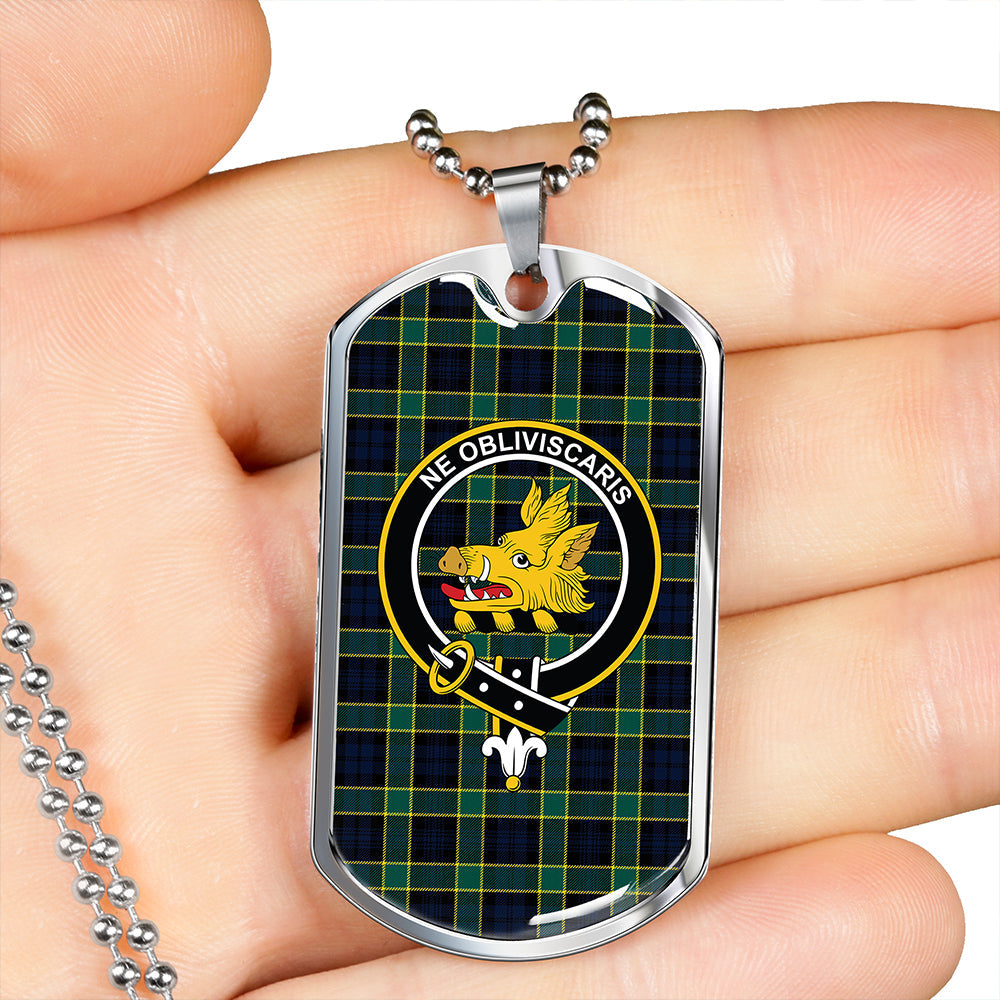 Campbell of Breadalbane Modern 2 Clan Badge Classic Tartan Dog Tag Necklace