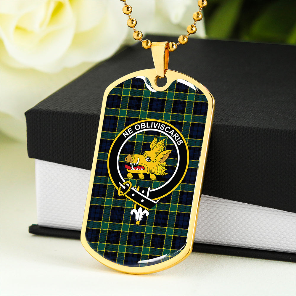 Campbell of Breadalbane Modern 2 Clan Badge Classic Tartan Dog Tag Necklace