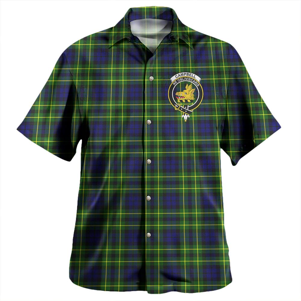 Scottish Tartan Campbell of Breadalbane Modern Clan Hawaiian Shirt Crest Style