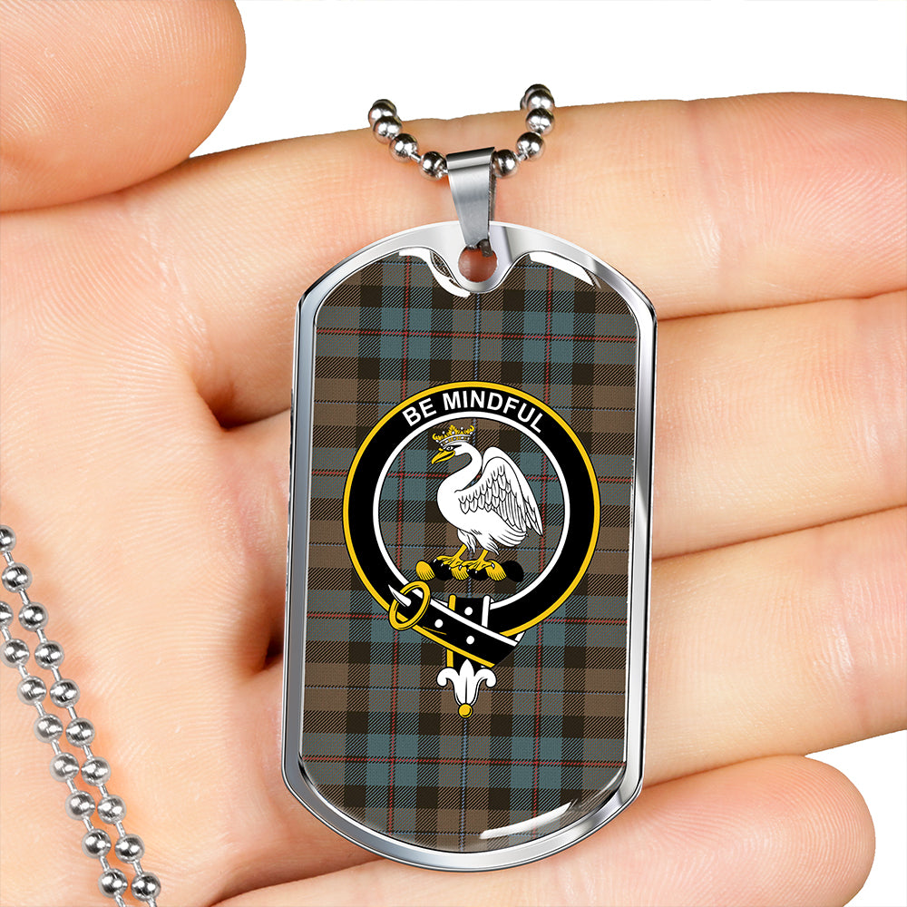 Campbell of Cawdor Weathered 2 Clan Badge Classic Tartan Dog Tag Necklace
