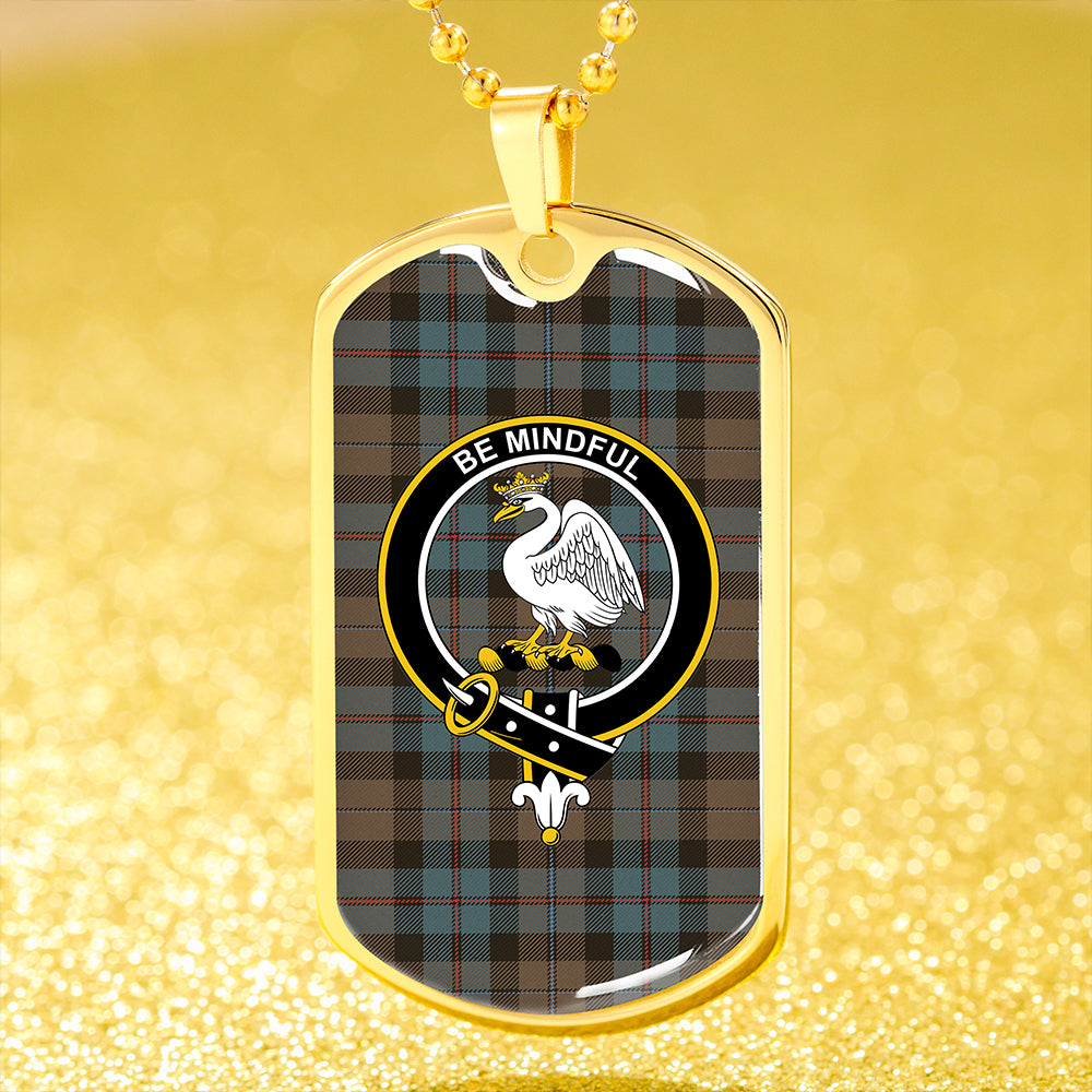 Campbell of Cawdor Weathered 2 Clan Badge Classic Tartan Dog Tag Necklace