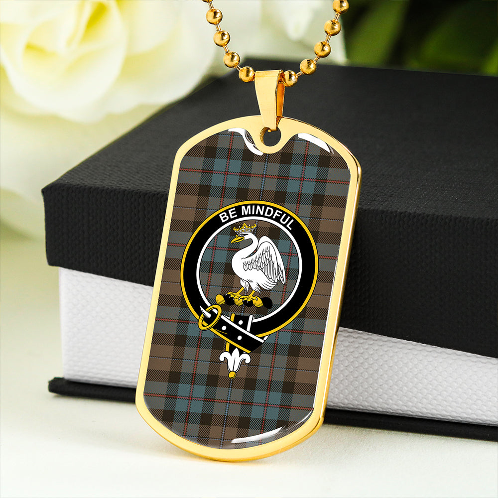 Campbell of Cawdor Weathered 2 Clan Badge Classic Tartan Dog Tag Necklace