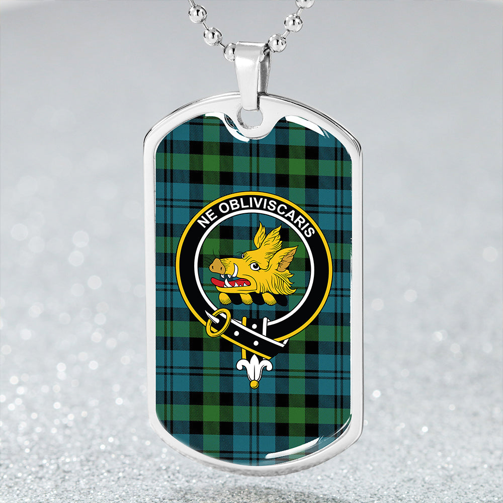 Campbell of Glenlyon Ancient 2 Clan Badge Classic Tartan Dog Tag Necklace