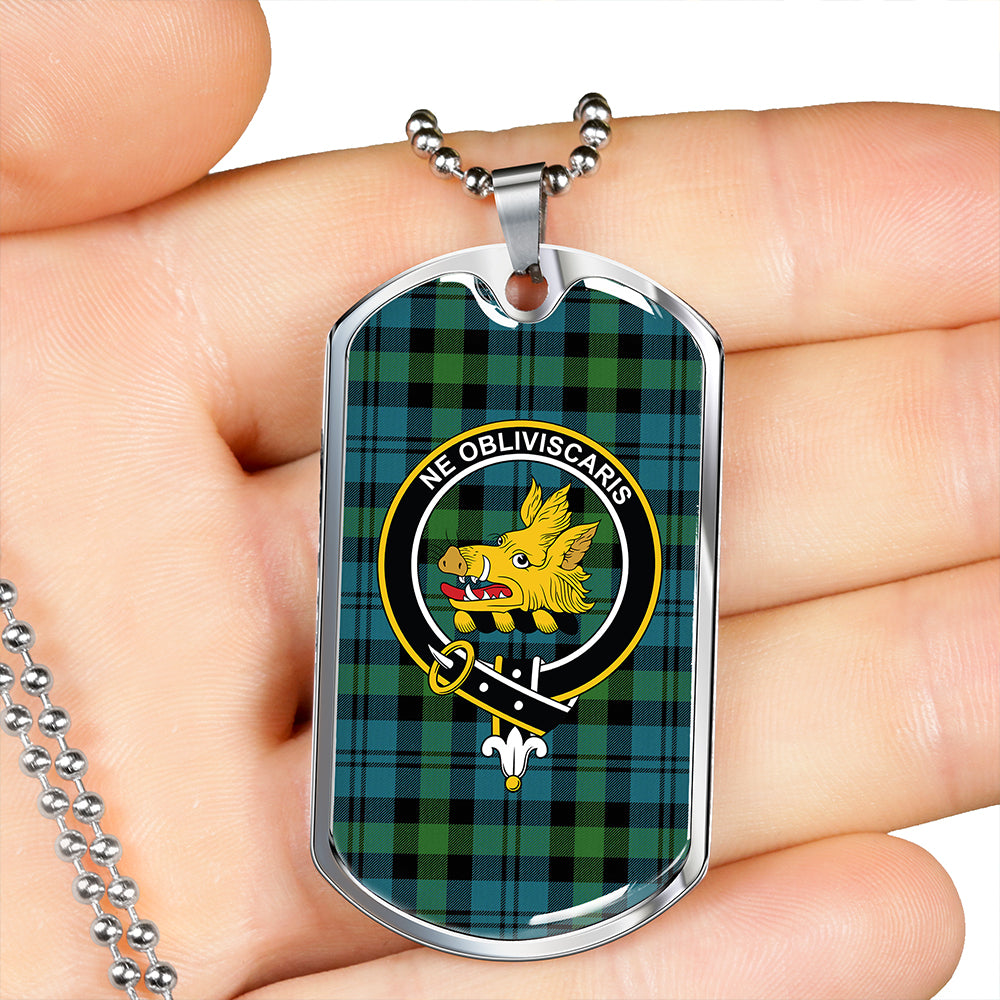 Campbell of Glenlyon Ancient 2 Clan Badge Classic Tartan Dog Tag Necklace