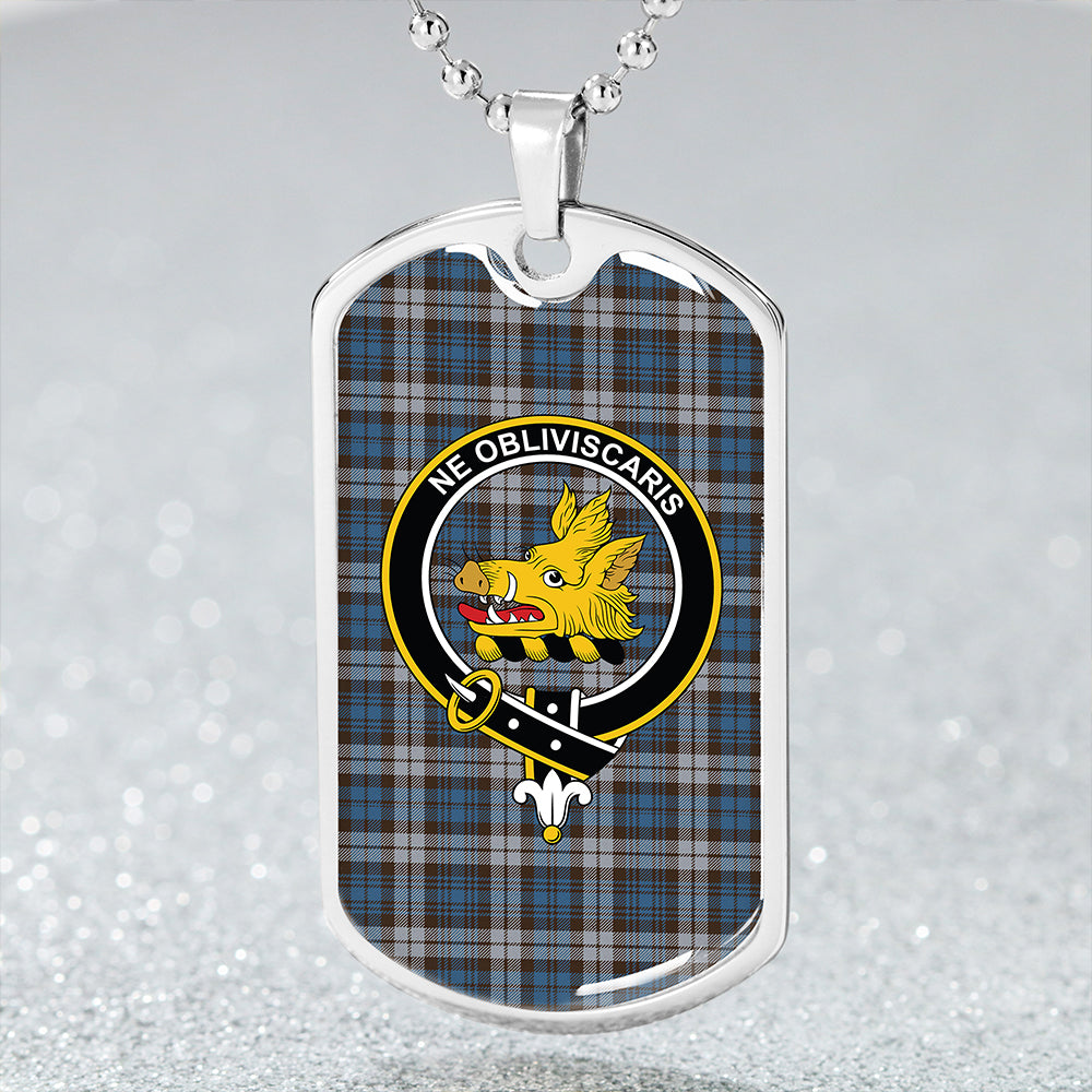 Campbell of Inveraray Modern 2 Clan Badge Classic Tartan Dog Tag Necklace