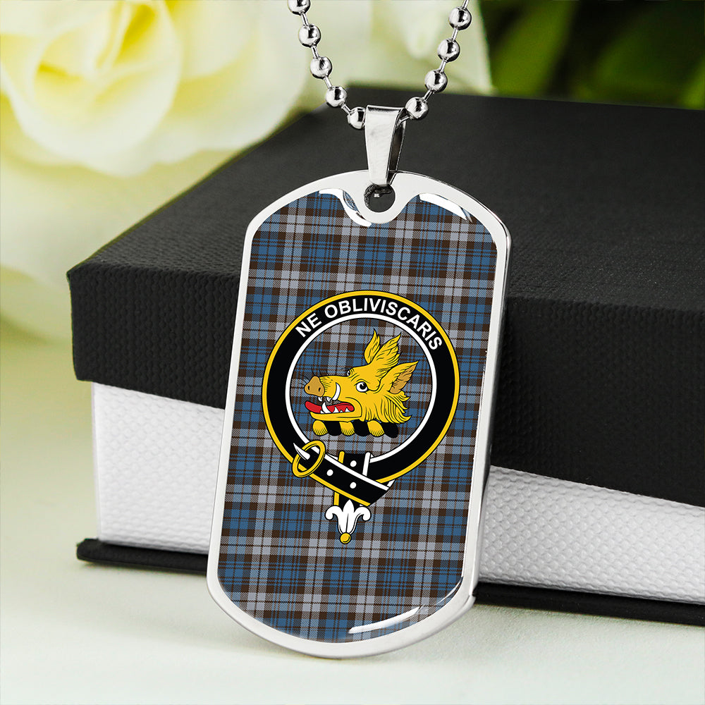 Campbell of Inveraray Modern 2 Clan Badge Classic Tartan Dog Tag Necklace