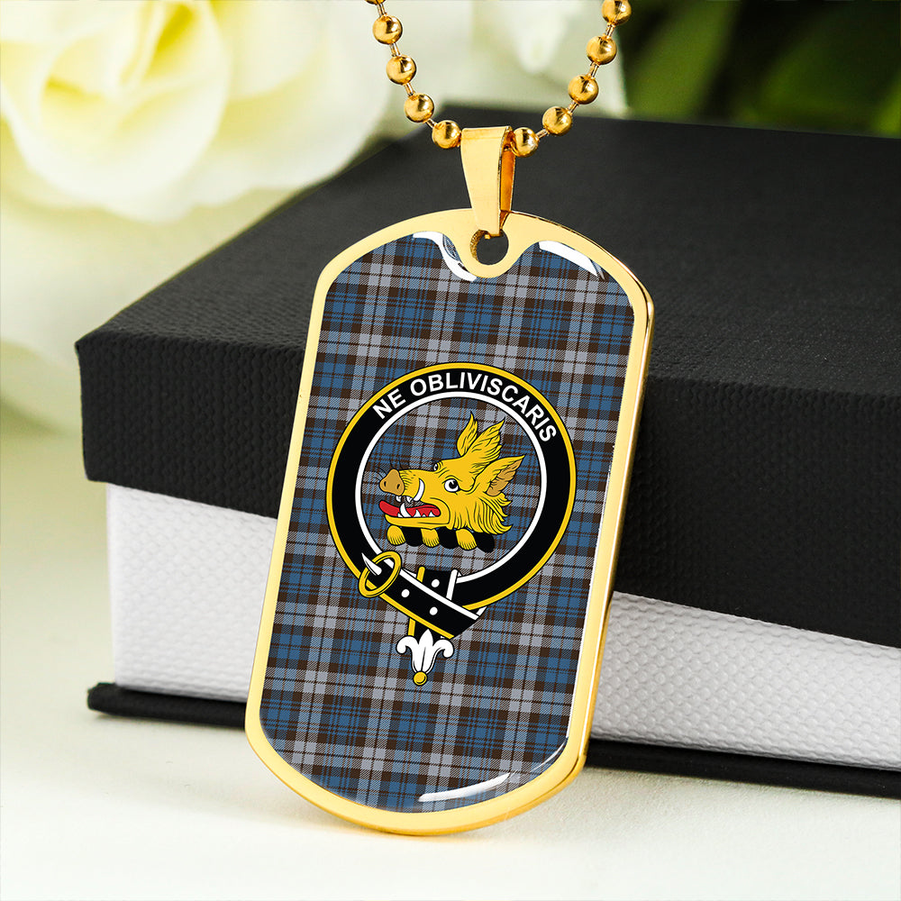 Campbell of Inveraray Modern 2 Clan Badge Classic Tartan Dog Tag Necklace