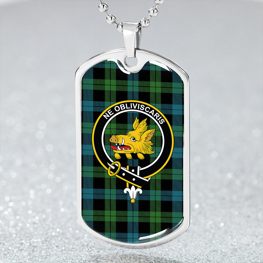 Campbell of Lochawe Ancient 2 Clan Badge Classic Tartan Dog Tag Necklace