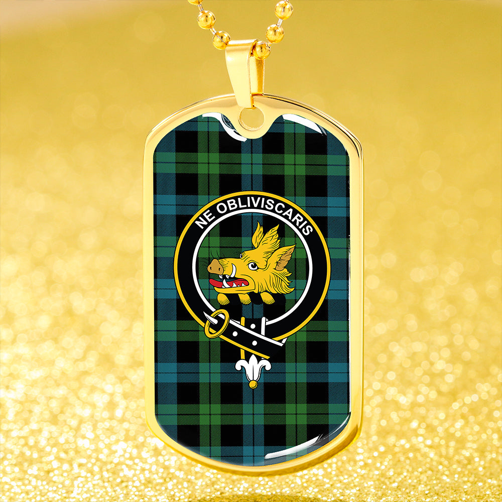 Campbell of Lochawe Ancient 2 Clan Badge Classic Tartan Dog Tag Necklace