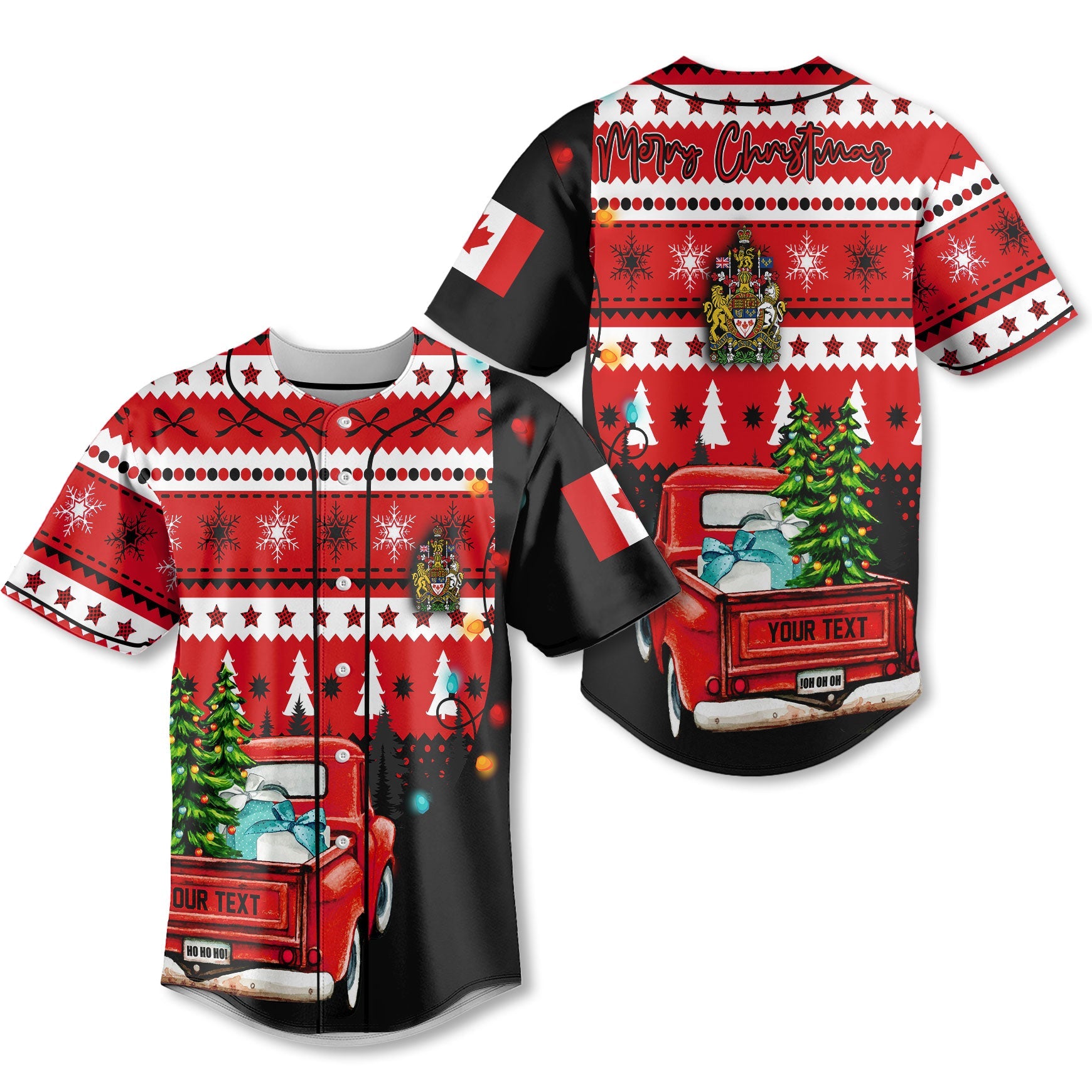 Canada Baseball Jersey Coat Of Arms Christmas Style